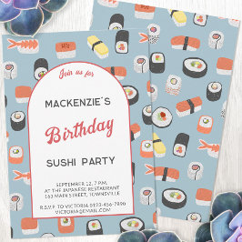 Sushi Birthday Party Einladung