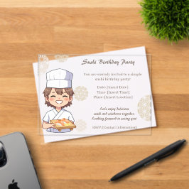 Sushi Birthday Party Invitation with Cute Anime  Acryleinladungen