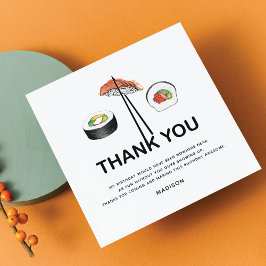 Sushi Birthday Party Personalisiert Modern Dankeskarte