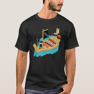 Sushi Boat Pirate Sashimi Fisch Rice Japan Fans Gi T-Shirt