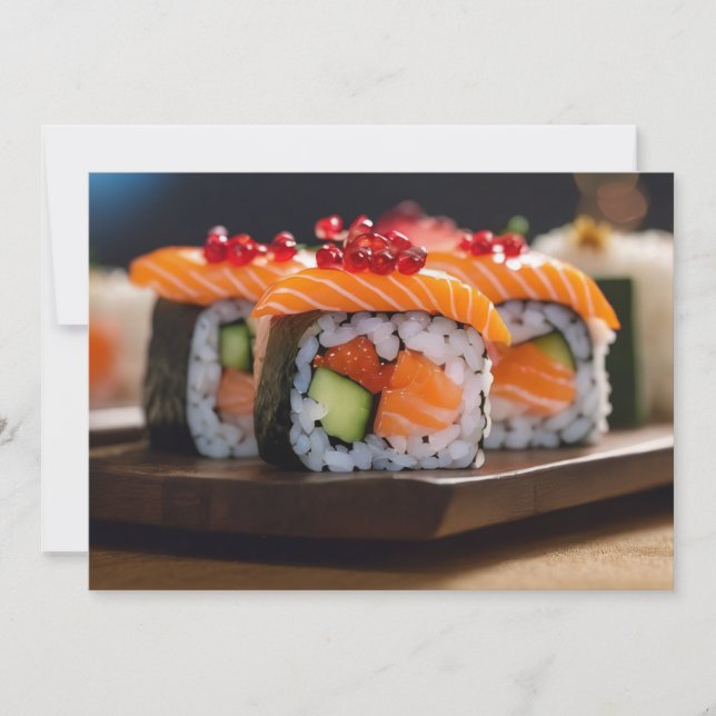 Sushi Bokeh Einladung (Vorderseite)