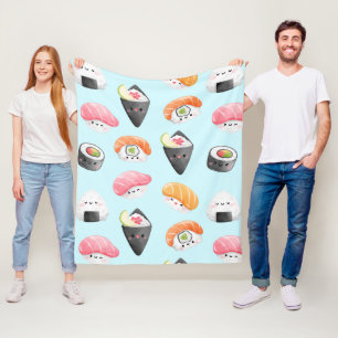 Sushi-Brötchen aus Kawaii, Sushi-Muster Fleecedecke