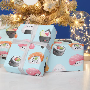 Sushi-Brötchen aus Kawaii, Sushi-Muster Geschenkpapier
