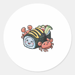 Sushi Buddies Runder Aufkleber