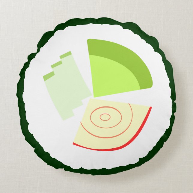 Sushi California Roll Rundes Kissen (Vorderseite)