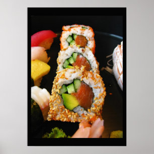 Sushi California roll sashimi foodie chef photo Poster