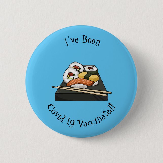 Sushi-Cartoon-Abbildung Button (Vorderseite)