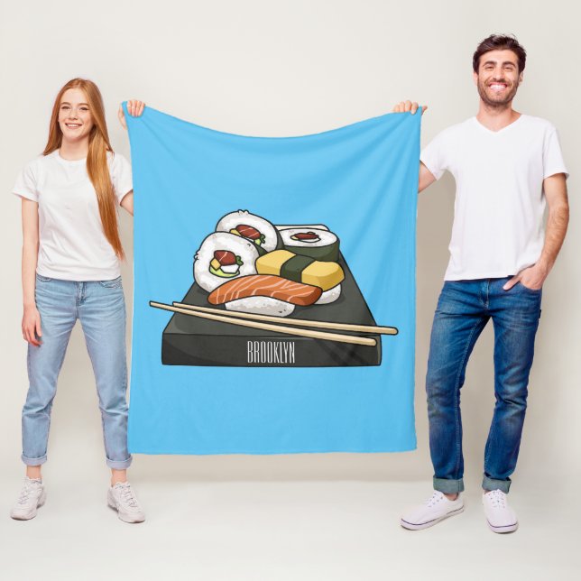 Sushi-Cartoon-Abbildung Fleecedecke (Beispiel)
