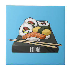 Sushi-Cartoon-Abbildung Fliese