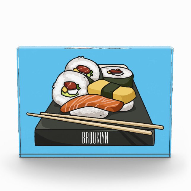 Sushi-Cartoon-Abbildung Fotoblock (Vorderseite)