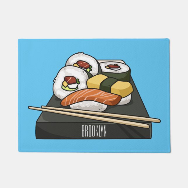 Sushi-Cartoon-Abbildung Fußmatte (Vorderseite)