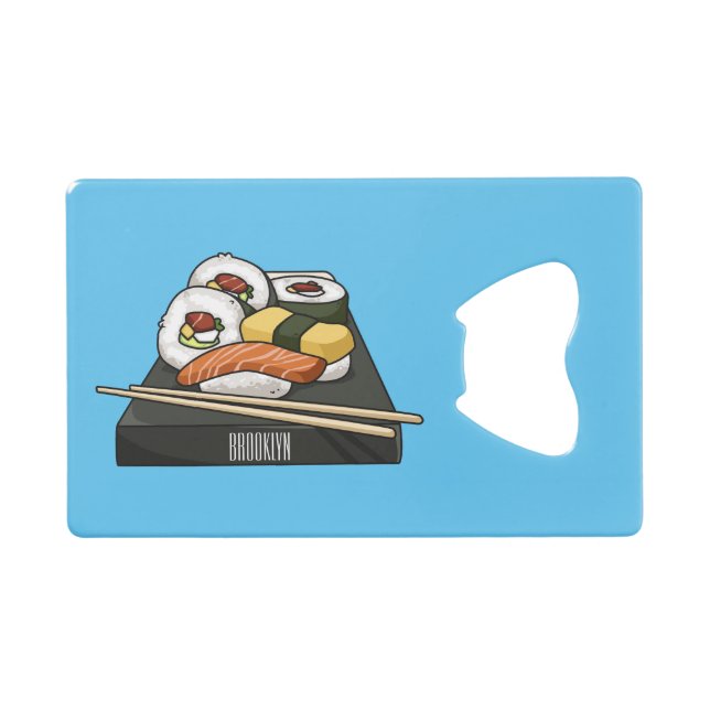 Sushi-Cartoon-Abbildung Geldbeutel Flaschenöffner (Vorderseite (Horizontal))