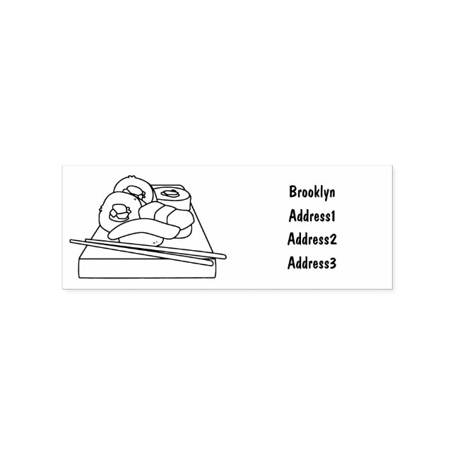 Sushi-Cartoon-Abbildung Gummistempel (Prägung)