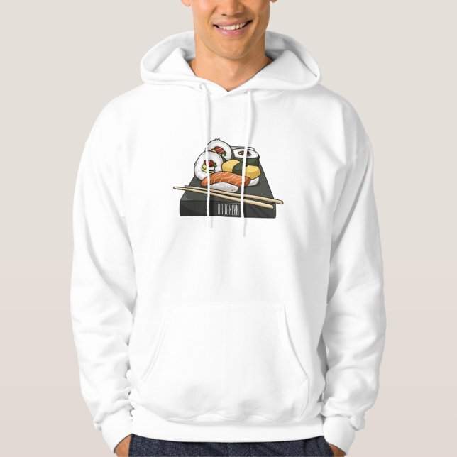 Sushi-Cartoon-Abbildung Hoodie (Vorderseite)
