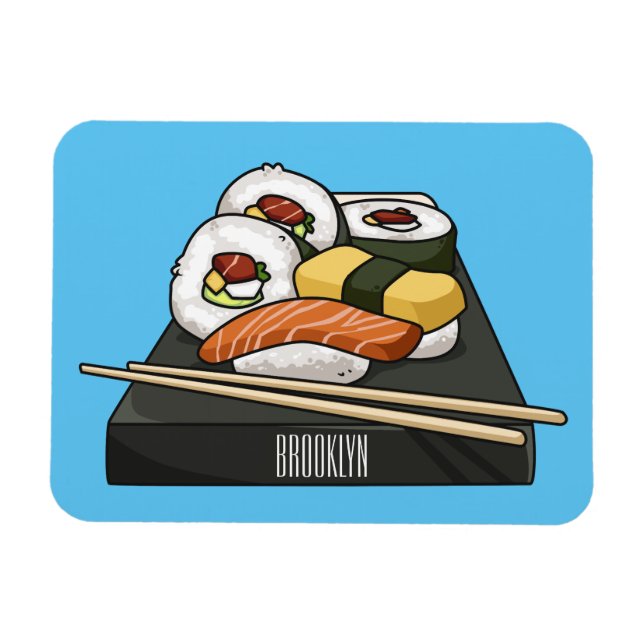 Sushi-Cartoon-Abbildung Magnet (Horizontal)