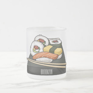 Sushi-Cartoon-Abbildung Mattglastasse