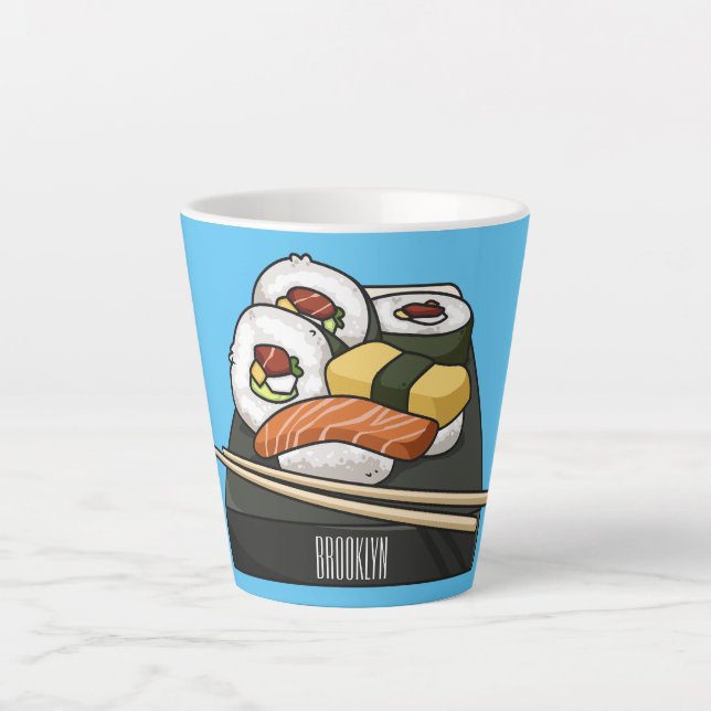 Sushi-Cartoon-Abbildung Milchtasse (Vorderseite)