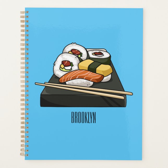 Sushi-Cartoon-Abbildung Planer (Vorderseite)