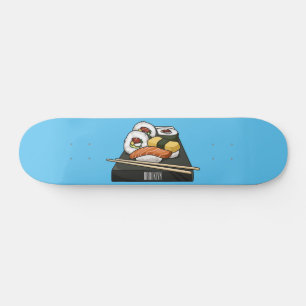 Sushi-Cartoon-Abbildung Skateboard