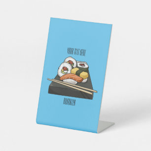 Sushi-Cartoon-Abbildung Sockelschild