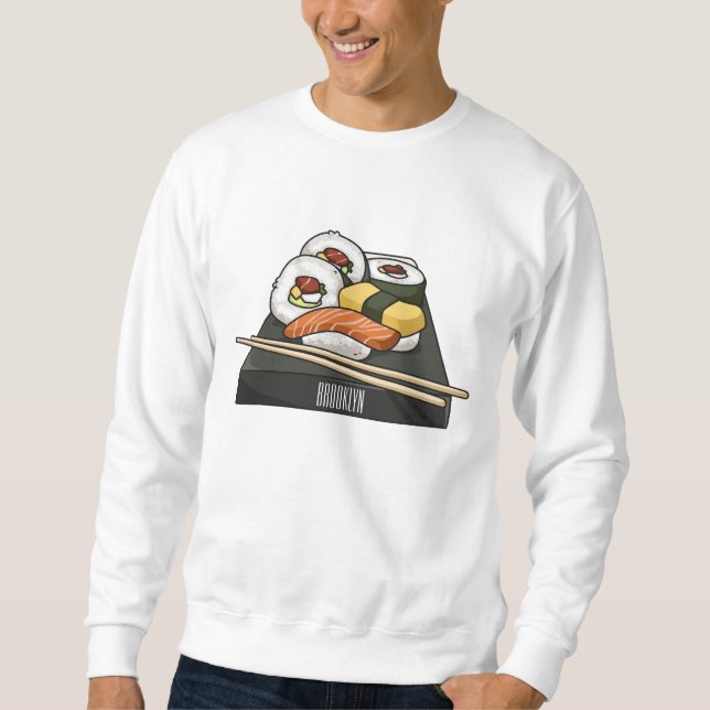Sushi-Cartoon-Abbildung Sweatshirt (Vorderseite)