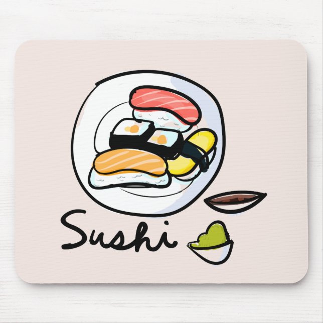 Sushi Cartoon niedliche japanische Kunst Mousepad (Vorne)