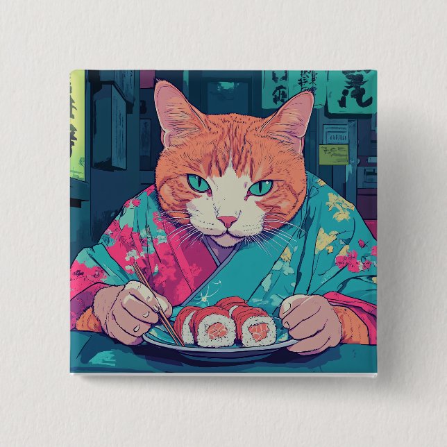SUSHI CAT BUTTON (Vorderseite)