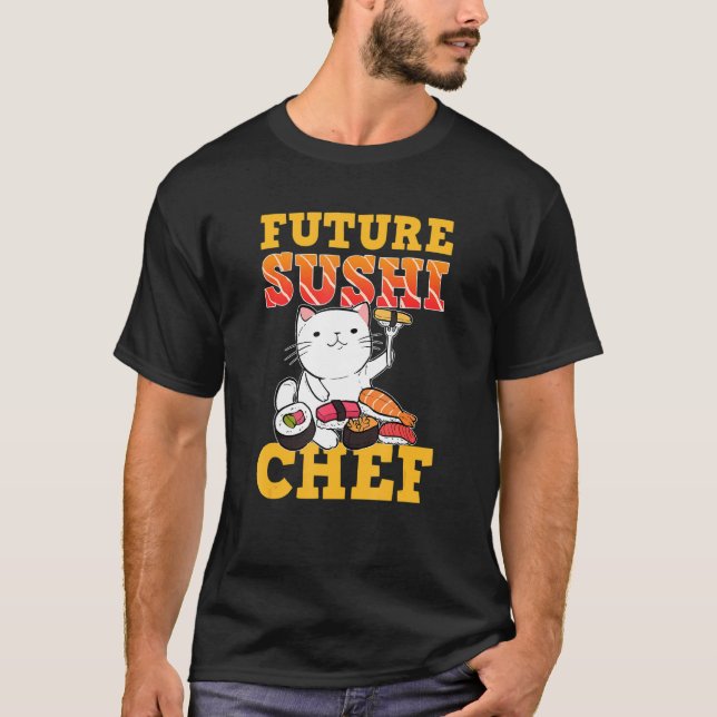 Sushi Cat Future Sushi Koch T-Shirt (Vorderseite)