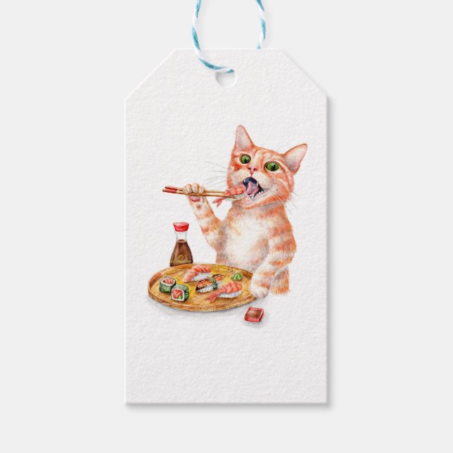 Sushi Cat Geschenkanhänger (Vorderseite)