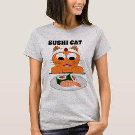 Sushi Cat Ginger Kitty Humore T Shirt