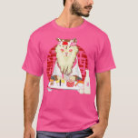 Sushi Cat Japanese Cherry Blossom Persian Cat Vint T-Shirt<br><div class="desc">Sushi Cat Japanese Cherry Blossom Persian Cat Vintage  .</div>