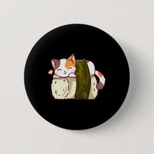 Sushi Cat Kawaii Anime Neko Japanisch Button