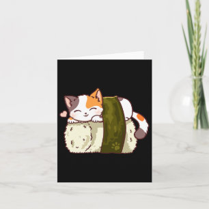 Sushi Cat Kawaii Anime Neko Japanisch Karte