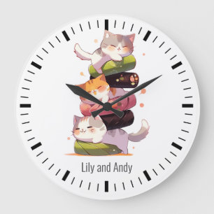 Sushi Cat Miaw   Japanischer Anime Große Wanduhr