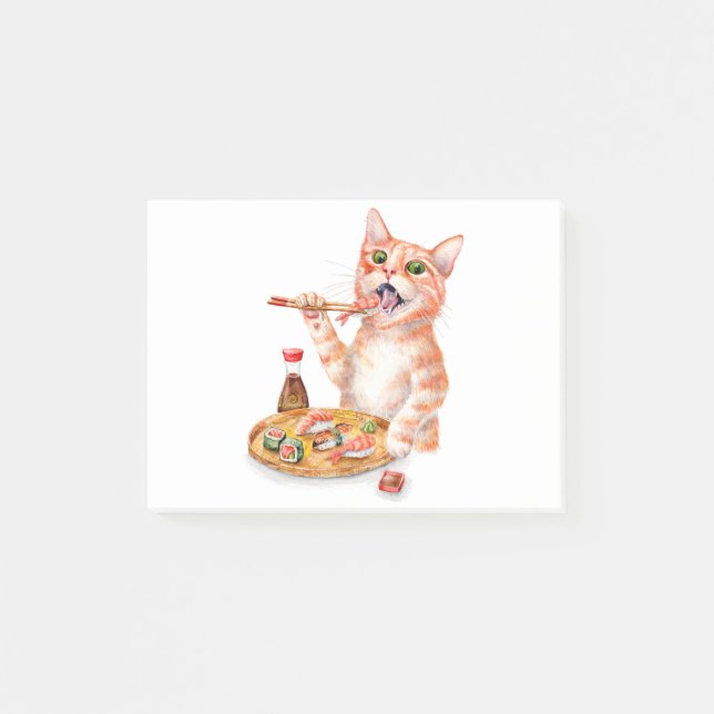 Sushi Cat Post-it Klebezettel (Vorderseite)