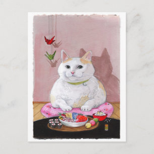 Sushi Cat Sashimi Sweetie Postkarte