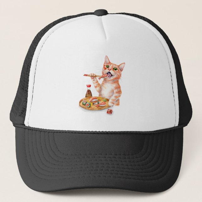Sushi Cat Truckerkappe (Vorderseite)