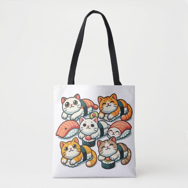 Sushi Cats Design für eine einzigartige Tote-Tasch (Vorderseite)