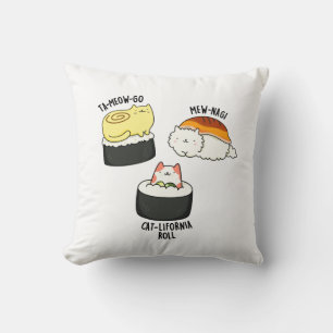 Sushi Cats Funny Sushi Pun Kissen