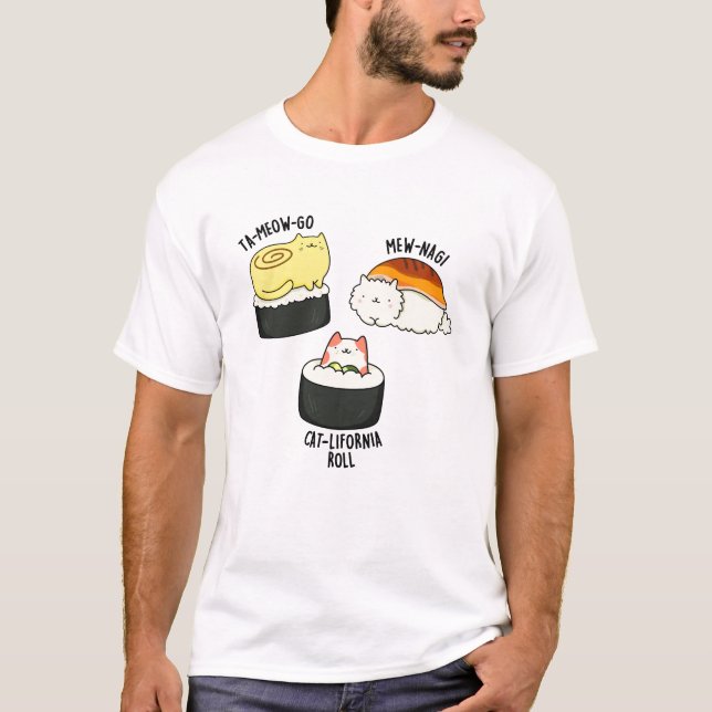 Sushi Cats Niedlich Sushi Pun T-Shirt (Vorderseite)