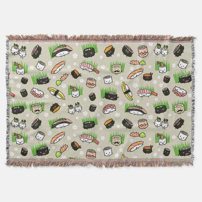 Sushi-Charakter-Muster Decke (Vorderseite)