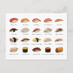 Sushi Chart Postkarte