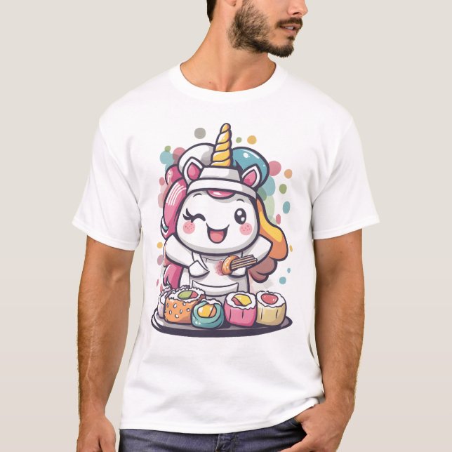 Sushi-Chef-Einhorn (1) T-Shirt (Vorderseite)