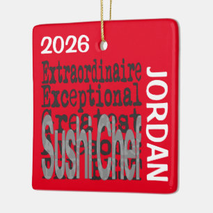 Sushi-Chef Extraordinaire CUSTOM Keramikornament