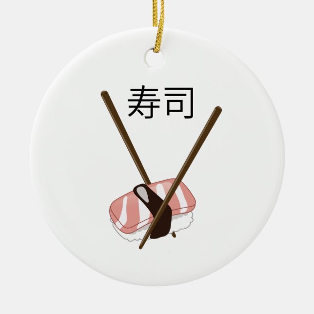 Sushi Chopsticks Keramik Ornament (Vorne)