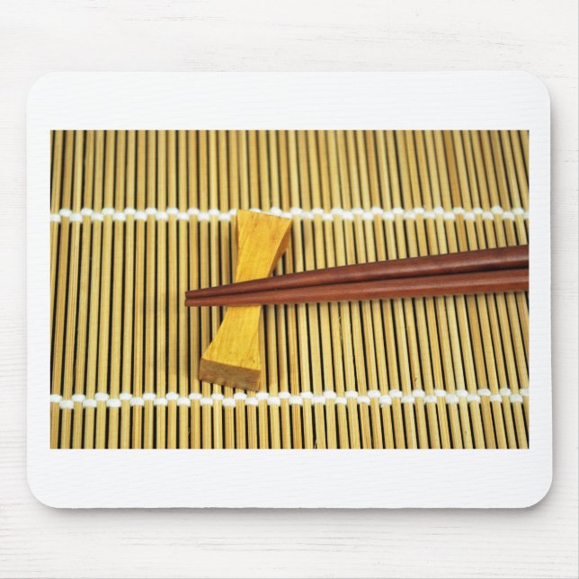 Sushi Chopsticks Sensei Masters Wood Bamboo Mousepad (Vorne)