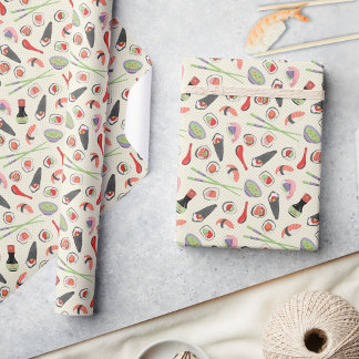 Sushi, Chopsticks & Soy Sauce - Packpapier