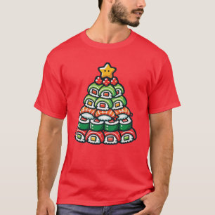 Sushi Christmas Tree - Funny Holiday Feinschmecker T-Shirt