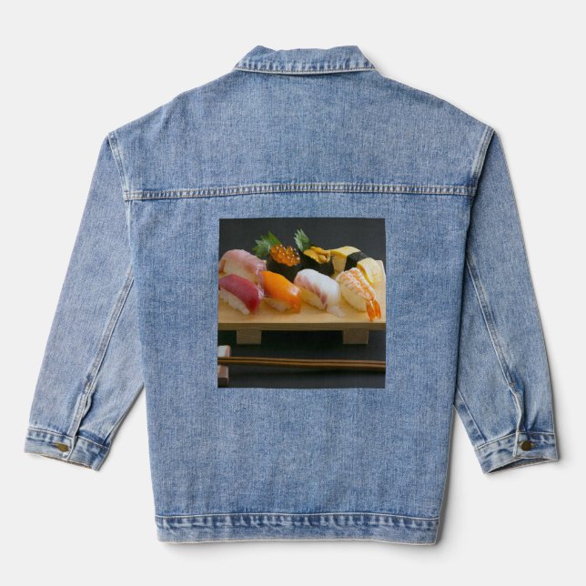 Sushi Classic – The Essence of Tradition in Denim Jeansjacke (Rückseite)