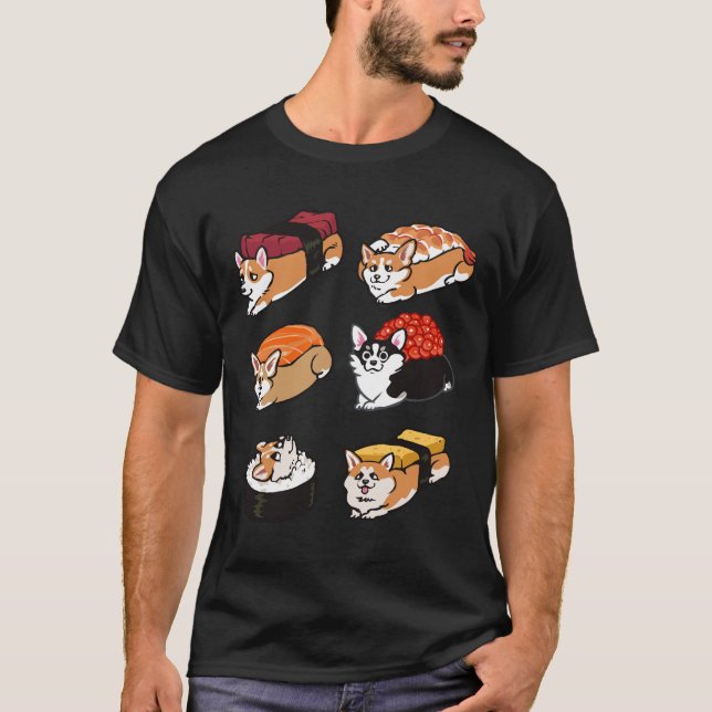 Sushi Corgi T-Shirt (Vorderseite)